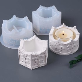 Resim DIY At Karuseli Mum Tutucu Yuvarlak Mum Kavanoz Silikon Kalıp El Sanatları Döküm Kalıbı DIY Ev Dekorasyonları, Takı Döküm Malzemeleri için 