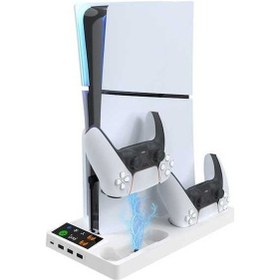 Resim Bosphorusboutique Yuvası Standı Soğutma Slim Şarj Ps5 Kulaklık Konsolu Kolu İplay İçin Ha-8006 Fonksiyonlu Düzenleyici Çoklu Çift Beyaz Nf 