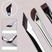 Resim 3 Parça Eyeliner Fırçası Seti - İnce Uçlu Çubuk, Normal Ciltler İçin Kokusuz Polyester Kıllar, ABS Plastik Sap, Yeni Başlayanlar İçin Düz Başlı, Orak ve Orak Köşe Göz Makyaj Fırçaları İçerir 