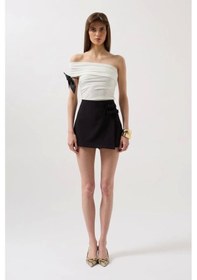Resim Defymoda Fiyonk Detay Mini Etek Siyah 