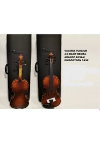 Resim Valeria Vl002Jh-2 4/4 Tam Boy Antik Mat Cila Kare Kutulu Keman 