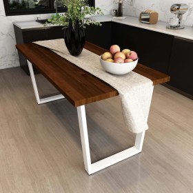 Resim Woodesk Tuana Masif Ceviz Renk 140x70 Yemek Masası CPT7203-140 