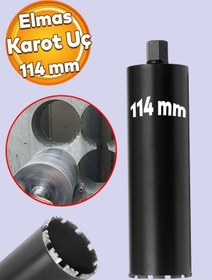 Resim Badem10 Elmas Karot Ucu 114 mm Shun Beton Zemin Duvar Delme Delik Açma Panç Aparat Uç Deprem Numune Al Test 