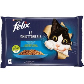 Resim Felix Somonlu & Ton Balıklı Yaş Kedi Maması 4x85 G 