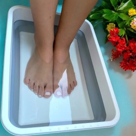 Resim Holly Home Magic Katlanır Badya Leğen Kova Akordiyon Katlanabilir Dikdörtgen 8 L Beyaz/gri 