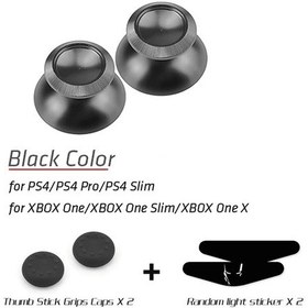 Resim Siyah-2 Adet Alüminyum Analog Thumbstick Thumbsticks Siyah Ps4 Denetleyici Ps4010 İçin 