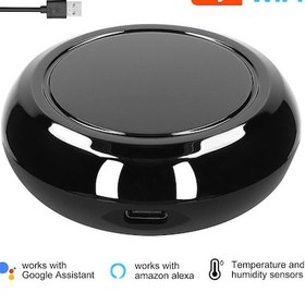 Resim Teltree Siyah Ev Akıllı Kontrol Cihazı: Sesli Komut İle Tv Klima Kumanda, Sicaklık Nem Sensörlü Wifi Enstrümanı 