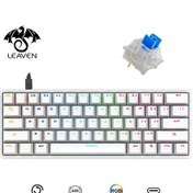 Resim Leaven K620 Blue Switch Kablolu USB Type-c RGB Mekanik Oyuncu Klavyesi 