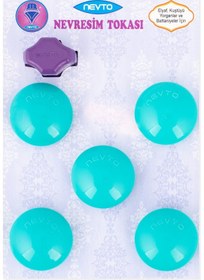 Resim Nevto Nevresim Tokası En fazla 3 cm Kalinlikta 1 adet INCE Yorgan-Battaniye icin Mavi 