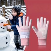 Resim Ortaokul Öğrencileri, Gençler ve Çocuklar İçin Çift Katmanlı Kışlık Kalın Astarlı Tam Parmak Kayak Eldiveni, 8 ila 16 Yaş Arası Erkek ve Kız Çocuklar İçin Sıcak Astarlı Dış Mekan Kayak Giyimi 