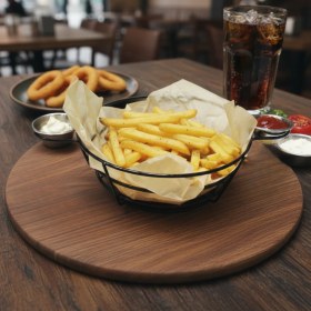 Resim Sunstar Tekmarked Metal Sosluklu Ekmek, Hamburger ve Patates Kızartması Sunum Sepeti 