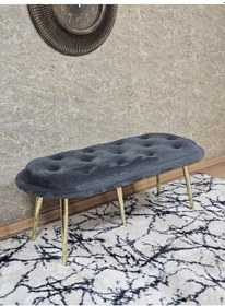 Resim Zafir Ufo Oturak Bench - Gold Kaplama Sivriltme Ayak - Oturak - Bench - Puf - Yatak Ucu Pufu Çok Renkli 