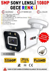 Resim Ids Gece Renkli 5mp Sony Lens 1080P FHD Ahd Güvenlik Kamerası 4X Ultra Led Plastik Kasa 1 Adet 