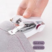 Resim 1 Set Taşınabilir Mini El Dikiş Makinesi - Kompakt Hızlı Dikiş Aracı, Kumaş ve Kimono Onarımları İçin Uygun - Elektrik Gerektirmez, Ev Kullanımı İçin Kompakt Tasarım, Dayanıklı Yapı - Beyaz 