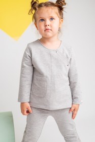 Resim Zeyland Kız Bebek Grimelanj Çıtçıtlı Cep Detaylı Kruvaze Sweatshirt (9ay-4yaş) 