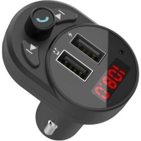 Resim Araç Uyumlu Fm Transmitter Bluetooth Usb Mp3 Sd Kart Çakmaklık Girişli Oto Müzik Çalar Kiti Kablosuz 