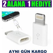 Resim Otg Micro Usb To Iphone Lightining Çevirici Dönüştürücü Adaptör 