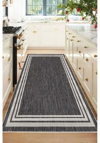 Resim Decomia Home Dijital Kaymaz Yıkanabilir Modern Gri Bej Mutfak Halısı Salon Halısı Balkon Halısı Yolluk DC-5066 Gri 