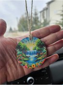 Resim hebmeyy Ahşap Manzara Dikiz Aynası Süsü Hediyelik Eşya Oto Aksesuar 