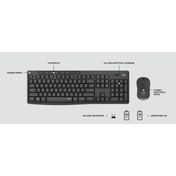 Resim logitech MK295 Sessiz Kablosuz Türkçe Klavye Mouse Seti, Siyah 920-009804 