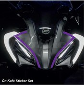 Resim Cfmoto 250sr Ön Kafa Sticker Etiket Modeli Mor 