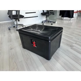 Resim Motosiklet Pizza Servis Çantası Köşeli Kilitli Siyah 90 Litre 