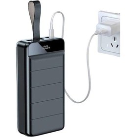 Resim Taşınabilir Powerbank 50.000 Mah 4 Girişli Hızlı Şarj Led Göstergeli Fenerli Şarj Diğer 