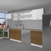 Resim Decoraktiv Elite 280Y MDF Hazır Mutfak Dolabı - Tezgah Dahil - Ceviz - Beyaz 