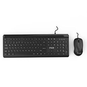 Resim INCA IMK-377 Wired Slim Chocolate Dizayn Q Klavye & Mouse Set 