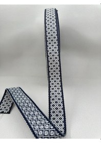 Resim 3 Cm Kilim Desenli Şerit-5 Metre-mavi 