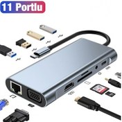 Resim Alleon BYL-2110 11in1 Multifonksiyonlu Type-C Hub Adaptör Dönüştü 