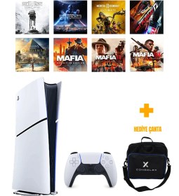 Resim Sony PS5 Slim Dijital 825GB (CFI-2116) + 8 Dijital Oyun + Tek Kol + ConsoleX Çanta 