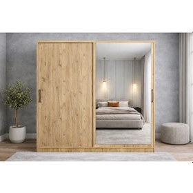 Resim Zen Sürgü Kapaklı Dolap Gardırop Çam 