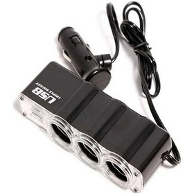 Resim Usb Ve 3 Soketli Araç Genişletici Splitter Splitter Şarj Kaynağı 1 