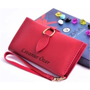 Resim Kırmızı Damla Model Trend Kadın Cüzdanı - Anahtarlık Hediyeli Kırmızı 