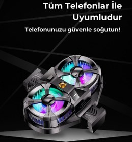 Resim Teknotopia Memo Dl21 Yükseltilmiş Çift Fan Led Ekranlı Cep Telefonu Soğutucu Influencer Yayıncılara Özel 