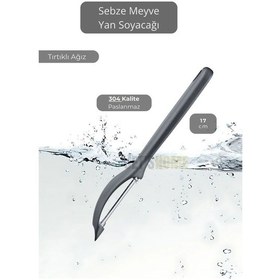 Resim Meyve Soyacağı Paslanmaz Sebze Soyacağı Yan Soyacak Çelik Siyah 17 Cm Siyah 