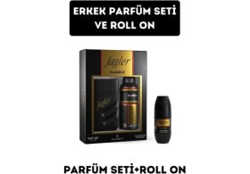 Resim Jagler Classic Erkek Parfüm Seti ve Roll On 90 ml EDT Parfüm 150 ml Deodorant 50 ml Hediyelik Set 