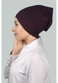 Resim Altobeh Hazır Pratik Geçmeli Uzun Boru Tesettür Bonesi - Mürdüm 