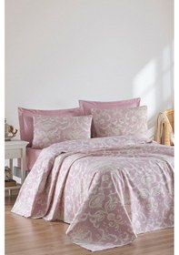 Resim Baskılı Pike Takımı Çift Kişilik Tuval Lila Lila 