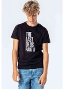 Resim The Last Of Us Part 2 Baskılı Unisex Çocuk Siyah T-Shirt (534613265) 