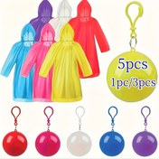 Resim 1/3/5 Adet Anahtarlıklı Acil Durum Yağmurluk - Kamp, Bisiklet, Yürüyüş ve Eğlence Parkları İçin Dayanıklı Tam Kapsama Alanı - Canlı Karışık Renkler (Rastgele), Bisiklet İhtiyaçları, Outdoor Ekipman, Kompakt Depolama, Çok Amaçlı Kullanım 