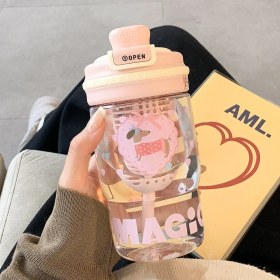Resim Yosicil Sevimli Öğrenci Plastik Kupa Çocuk Pipetli Su Kurı (Yurt Dışından) 