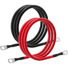 Resim Güç İnvertörleri için Tasarlanmış 6 AWG Pil Kabloları, Her İki Uçta 3/8 İnç ve 5/16 İnç Terminalleri Bulunan, Deniz, Karavan, Otomobil, SUV, Kamyon, Römork ve Motosiklet Uygulamaları İçin Uygun (1FT/2FT/3FT/4FT/5FT/6FT/7FT, 6 AWG) Uzunluklarda Mevcut, Pil Olmadan 