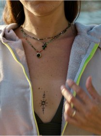 Resim Seamate Unisex Neon Sarı Fermuarlı Çantasız Model Ince Havlu Panço Surf Panço,taşınabilir Kabin 