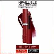 Resim Loreal Paris Infaillible Laque Resistance Likit Parlak Ruj - 550 Noir Cherry 