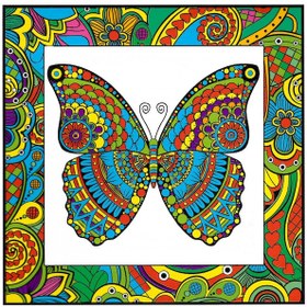 Resim Kumtoys Tuval Mandala Kelebek Desenli 30X30 