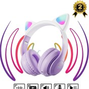 Resim vooka Bluetooth Kulaklık Kedi Kulaklık 5.3 Akıllı Rgb LED Detaylı Bluetooth Kablosuz Kulaklık Çocuk 