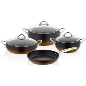 Resim Falez Line 7 Parça Döküm Granit Güveç Tencere Seti Bakır 