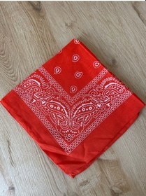 Resim Pamuklu Klasik Desen Unisex Bandana Renkli Bandana Etnik Desenli A Kalite Bandana Turuncu 
